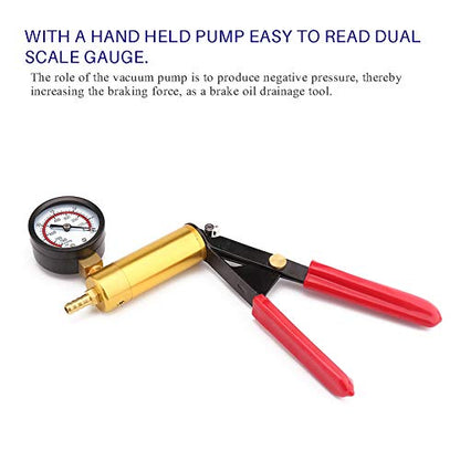 Beduan 16pcs Brake Bleeder Kit Hand Held Vacuum Pump Tester with Adapters for Automotive - color: Red