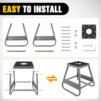 Nilight Universal Dirtbike Pit Stand Non-Slip Rubber Top 1000LBS Capacity | Off-Road Steel Heavy Duty Moto Removable Maintenance Motocross Stand Hoist Lift Jack Silver - color: Dirtbike Pit Stand