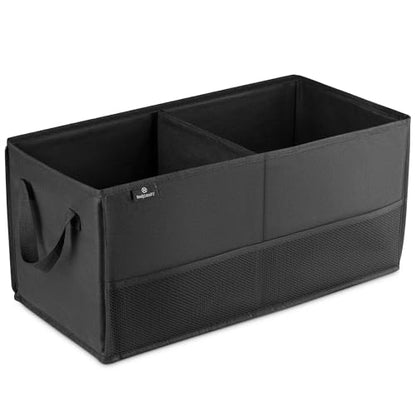 Handy Laundry Fold-Away Car Trunk Organizer – Non-Slip Securing Fasteners – 22 x 10 x 11 Inches – Prevents Shifting and Rolling (Black) (Pack of 2) - size: 22" x 10" x 11" (Pack of 2)