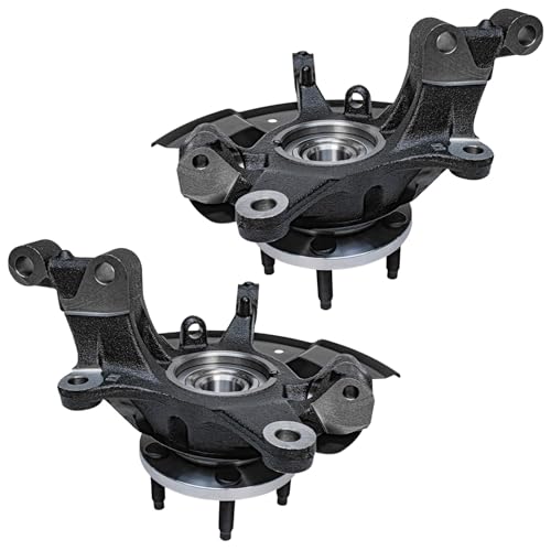 Detroit Axle - FWD Front 4pc Steering Knuckles Kit for 07-10 Ford Edge Lincoln MKX, 2 CV Axles 2 Steering Knuckles & Wheel Bearing Hubs 2007 2008 2009 2010 Replacement - size: 4UX50467/Kit