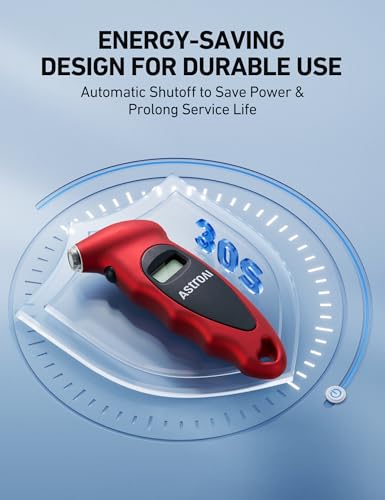 AstroAI Digital Tire Pressure Gauge 150 PSI, Industrial Tire Gauge Calibrated to ANSI B40.7 +/-1PSI, AAA Batteries, for Light Trucks, Pickup Trucks, SUVs, Cars Red, 2 Pack - color: Red, size: 2Pack