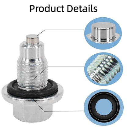 6Pcs M14x1.5 Magnetic Oil Drain Plugs with Crush Washers | 6 M14x1.5 magnetic oil drain plugs and 6 crush washers,Fits Most Cars,Motorcycles,Boats - size: M14x1.5MM （6Pack）