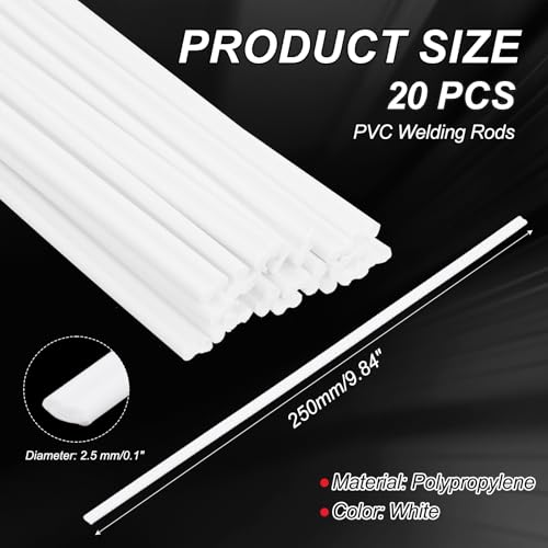 Plastic Welding Rods, Welder Rod High-Strength Waterproof Fit for Repairing Plastic Bumper - color: White