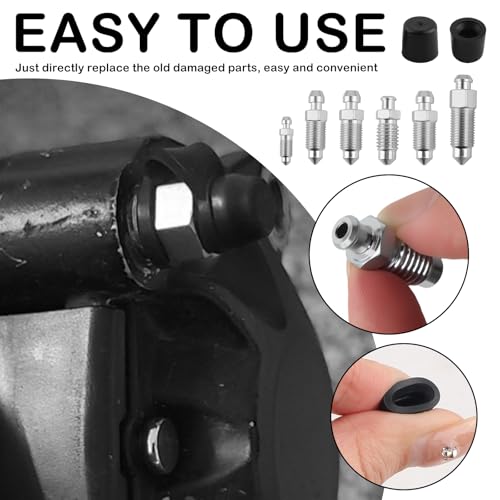 36PCS Brake Bleeder Screw Kit with Dust Cap,Multi-Size SAE & Metric Brake Bleeder Valve Kit Replacement H9403-6 H9410-6 H9406-6 H9402-6 H9407-6,Brakes Bleed Kits with Storage Box - color: Have Cap