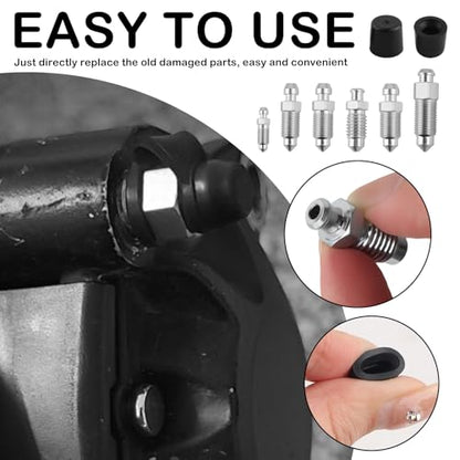 36PCS Brake Bleeder Screw Kit with Dust Cap,Multi-Size SAE & Metric Brake Bleeder Valve Kit Replacement H9403-6 H9410-6 H9406-6 H9402-6 H9407-6,Brakes Bleed Kits with Storage Box - color: Have Cap