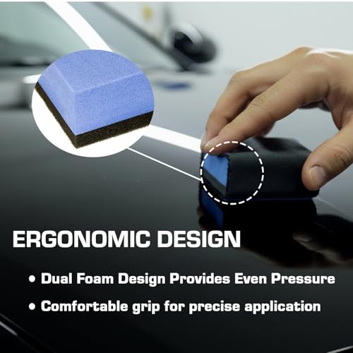 Sponge Applicator Kit 3 Pack with Microfiber Cloths | Perfect for Ceramic Coating, Nano Coating, Glass Coating, Tire Shine Detailing (3" Sponge Kit) - size: 3" Sponge Kit