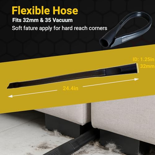 Flexible Crevice Tool & 35mm to 32mm Hose Adapter for 1 3/8'' Vacuum 24.4inch Long