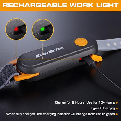 EverBrite Rechargeable Underhood Work Light, Magnetic Under Hood LED Work Light Bar for Mechanic, 3 Power Modes with Adjustable Straps and Hooks, Ideal Gifts for Mechanics, Men, Automotive, Garage