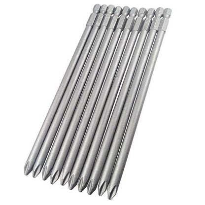 Wolfride 10pcs PH2 Long Magnetic Phillips Driver Bits 1/4 Inch Hex Shank Phillips Head Drill Bit Set Cross head screwdriver bits |5.9 Inch Length - style: PH2 Head