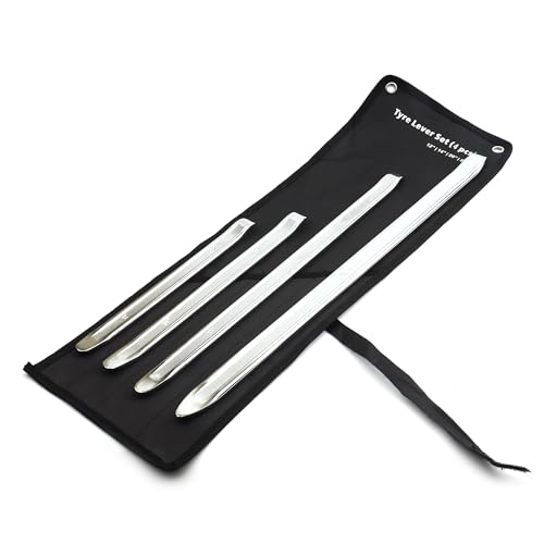 12 14 20 24 Inch 4-Piece Tire Lever Set Tire Iron Spoon Tire Changing Tool with Roll-up Bag for Car Vehicle Bike Motorcycle Tire Changing
