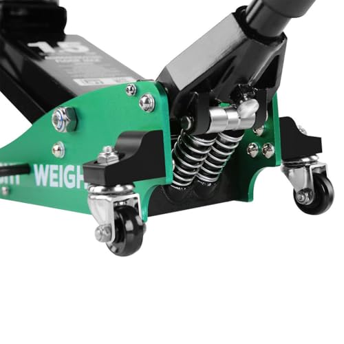 1.5 Ton Aluminum Floor Jack, Dual Pump Low Profile Hydraulic Car Jack with Quick Lift System, 3.3"–14" Lifting Range, Lightweight Racing Service Jack for Sedans, Sports Cars, and Compact Vehicles