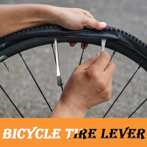 lofrcin Bike Tire Levers, Stainless Steel Tire Spoons to Repair Bike Tube, Iron Bicycle Tire Removal Changing Tool for Road or Mountain Bike Tires