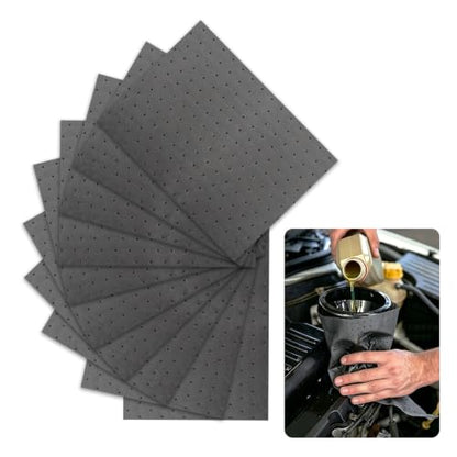 10PCS 13"x10.1" Oil Absorbent Pads for Car,Essential Car Oil Spill Mat Serve to Adsorb Oils & Fluids,Reusable Cars Oils Pads for Garage & Under Vehicles Automotive Accessories