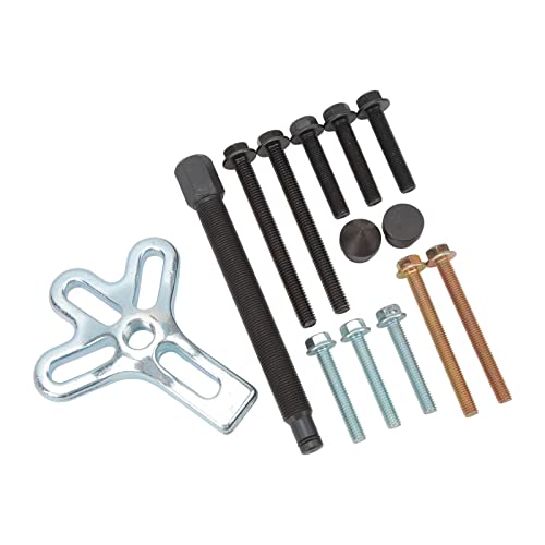 GOTOTOP Harmonic Balancer Puller Kit Carbon Steel Steering Wheel Puller Set 14PCS with 4 Bolt Sizes Reusable Removal Tool for Automotive Repair and Mechanics