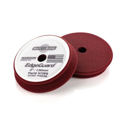 Buff and Shine - EdgeGuard Foam Buffing Pads - Maroon - 5" Medium Cut Pad - Pack of 2 - color: Maroon, size: 5" (2 Pack)