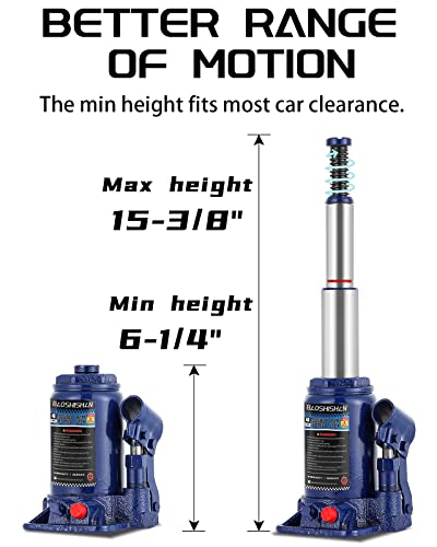 BAOSHISHAN 4 Ton Double Ram Bottle Jack with Carrying Case | Heavy-Duty Hydraulic Lift, Welded Steel Construction, Overload Protection, Anti-Slip Base, for SUV Truck RV - size: 4 Ton with Case