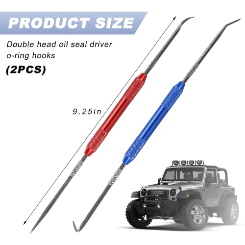DXNQ 2 PCS Hook and Pick Set Puller Remover, Precision Pick and Hook Set, Easy Removal Tool for Auto Oil Seals O-Ring Seal Gasket，Pointed Oil Seal Screwdriver Hook Set for Most Vehicles (Blue+Red) - color: Blue+Red