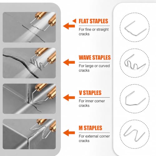 ZOOFOX 3000 Pieces Plastic Welder Staples, Welding Hot Staples with Storage Box, 0.6 and 0.8mm Plastic Welding Kit for Repair Car Bumpers Dashboards Lamp Holders Daily Plastics Supplies