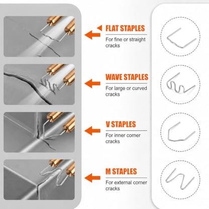ZOOFOX 3000 Pieces Plastic Welder Staples, Welding Hot Staples with Storage Box, 0.6 and 0.8mm Plastic Welding Kit for Repair Car Bumpers Dashboards Lamp Holders Daily Plastics Supplies