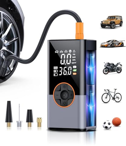 Tire Inflator Portable Air Compressor, 150PSI Cordless Air Pump, Tire Pump with Digital Pressure Gauge