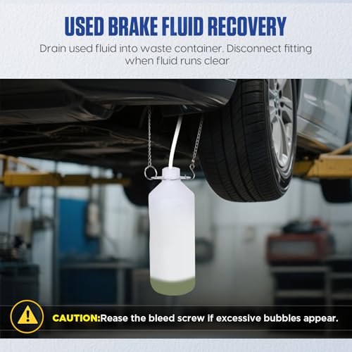 Mrcartool 3L Brake Bleed Kit Manual Brake Bleeder Vacuum Pump Kit with 1L Waste Oil Bottle&5 Master Cylinder Adapters,One Person Pneumatic Brake Fluid Extractor Tool for All Vehicles - size: 3L Manual Device
