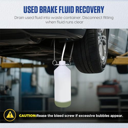 Mrcartool 3L Brake Bleed Kit Manual Brake Bleeder Vacuum Pump Kit with 1L Waste Oil Bottle&5 Master Cylinder Adapters,One Person Pneumatic Brake Fluid Extractor Tool for All Vehicles - size: 3L Manual Device