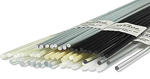 JOUNJIP 13" Plastic Welding Rods - Long 7 Types of Welding Plastic (PP PU ABS PE TPO PA PC) Most Common Plastics- For Use With JOUNJIP Plastic Welding Kit- 52 Pack 1/8" Dia - High Quality Checked