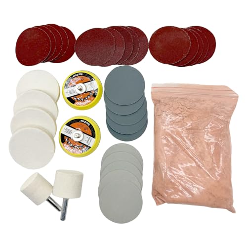 34Pcs/Set Glass Polishing Kit, Deep Scratch Remover, Multifunctional Cerium Oxide Polishing Powder, Glass Repair Kit for Windscreen, Windows, Tables, and Aquariums