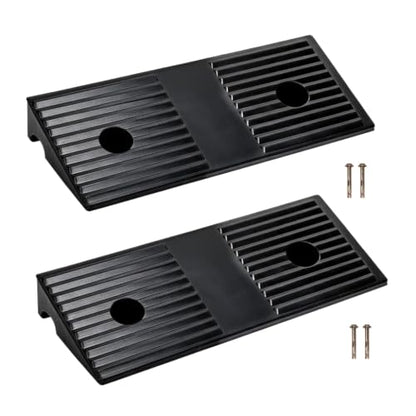 2.0 Inch Rise Rubber Curb & Threshold Ramp 2 PCS 16.93"x5.91" | 7000lbs capacity, suitable for driveway, sidewalk, shed entry, cars, motorcycles, lawn mowers, Durable, Sturdy - size: 2.0"Height