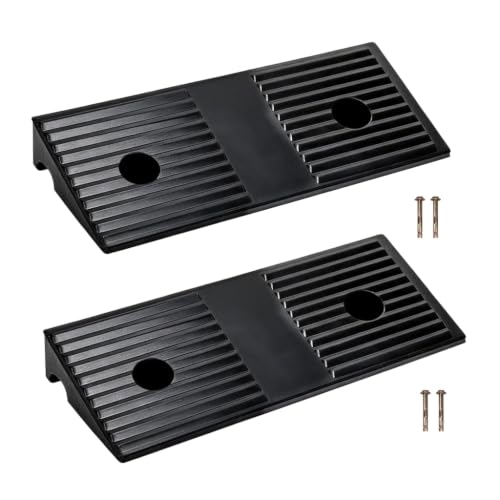 2.5 Inch Rise Rubber Curb & Threshold Ramp 2 PCS 16.93"x7.28" | 7000lbs capacity, suitable for driveway, sidewalk, shed entry, cars, motorcycles, lawn mowers, Durable, Sturdy - size: 2.5"Height