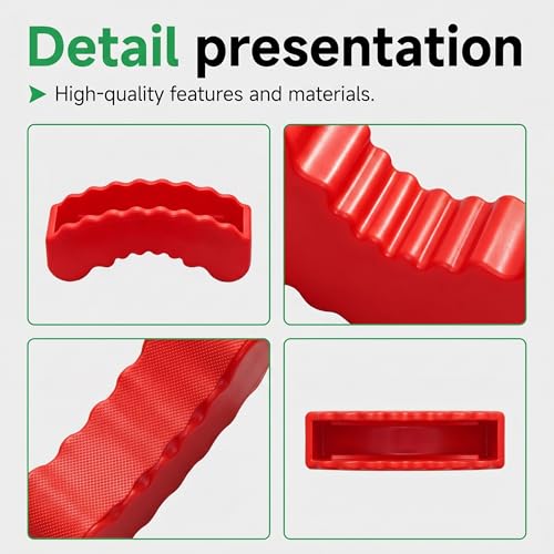 2 PCS 2-3 Ton Jack Stand Pads for Car, Anti-Slip Rubber Floor Jack Pad, Load-Bearing, Universal for Most Cars, Trucks, SUVs (Red) - color: 3 Ton #Red