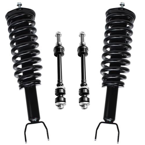 Detroit Axle Replacement for 2005-2009 Dodge Dakota Mitsubishi Raider 2WD/RWD Front Quick Install Struts w/Coil Spring Assembly + Sway Bar Links - 4pc - size: 4QS2200321/Sway Kit