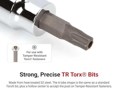 TEKTON 3/8 Inch Drive x TR55 Tamper-Resistant Torx Bit Socket | SHB17255 - size: TR55