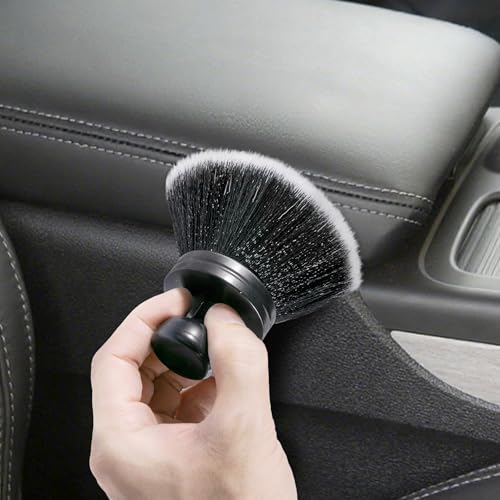 BABYSHEEP Ultra Soft Bristles Detailing Brush -Synthetic Brush, Car Detail Brush, 5.0 Inch Diameter Covers Large Area Inside or Outside Vehicles (Black-Grey) - color: Black-grey