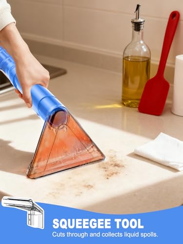 Portable Carpet & Upholstery Cleaner Machine for Pets, Spot, Stain, Couch Cleaner Machine with Powerful Suction and and Cleaning Solution, Car/Auto Detailer, Lightweight Compact Design, Blue - color: Blue
