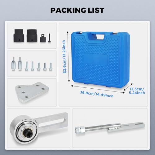 Engine Crankshaft Belt Pulley Removal Tool Compatible for Ford 1.0 & 2.0 Ecoboost/Duratec Torque Multiplier Tool with 21mm and 24mm Socket Crankshaft Pulley Tool 1:5 Labor Saving,1/2" Drive 1500Nm