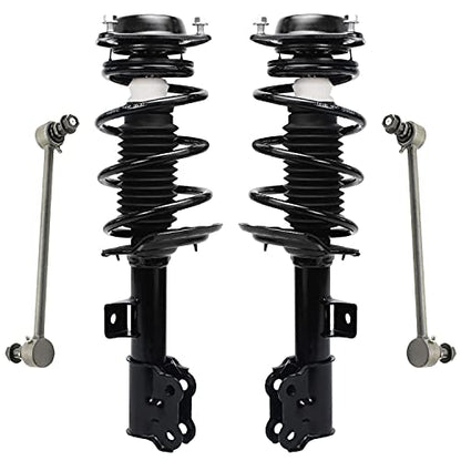Detroit Axle - Front Struts Sway Bars for 2011-2016 Hyundai Elantra Complete Front Quick Install Ready Struts w/Coil Spring Assembly Sway Bar Links 2012 2013 2014 2015 Replacement Suspension Kit - size: 4QS1300508/Sway Kit