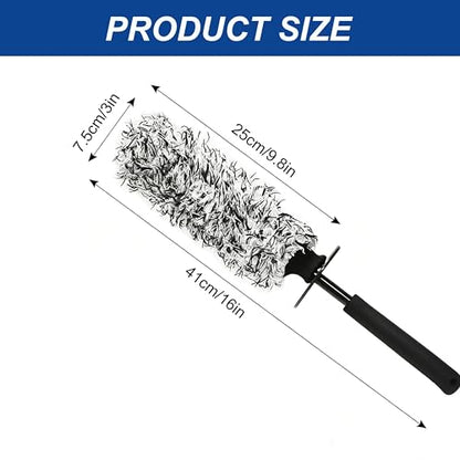 Wheel Barrel Brush, 2026 New Car Wheel Cleaner Brushs Long Handle Microfiber Wheel, Non Scratch Car Detailing Brush for Rim Cleaning and Car Detailing (1Pcs Blue) - color: 1Pcs Blue