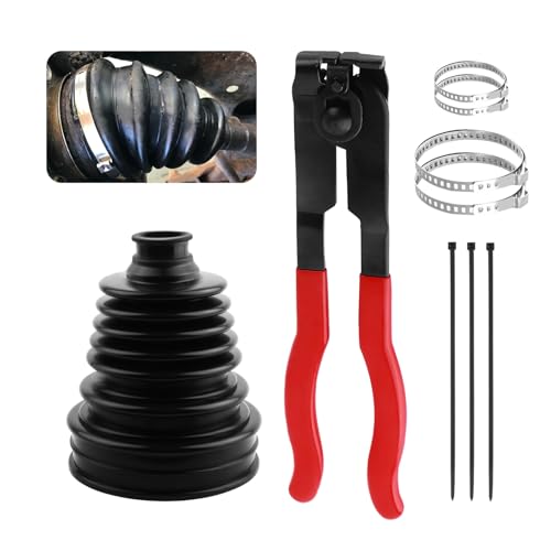 CV Boot,Professional CV Axle Boot Repair Kit with Ball-Cage Pliers & 4PCS Stainless Steel Clamp,Dustproof CVs Joint Boots Kit for Protecting CVs Axle Boots Car Accessories