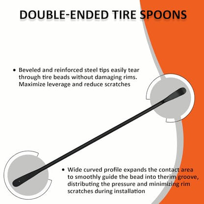 YATOINTO 2Pcs Tire Mount and Demount Iron,Tire Bars for Semi Tires,Tire Changing Removal Tool for Tubeless Tires,Tire Spoons for Garage, Farm,Workshop,39 in X 3/4 in, Black - size: 39IN