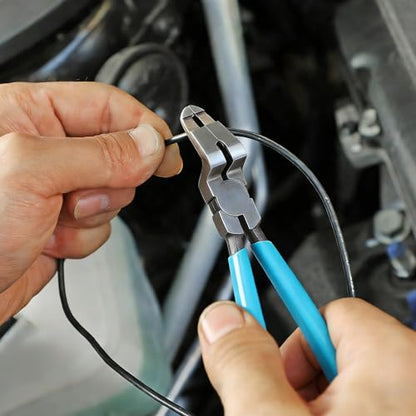 Panel Clip Removal Pliers, Mutipurpose Diagonal Cutting Pliers, Car Push Retainer Rivet Trim Pry Puller, Industrial Grade Steel Diagonal Cutting Plier with Spring and Ergonomic Rubber Handle