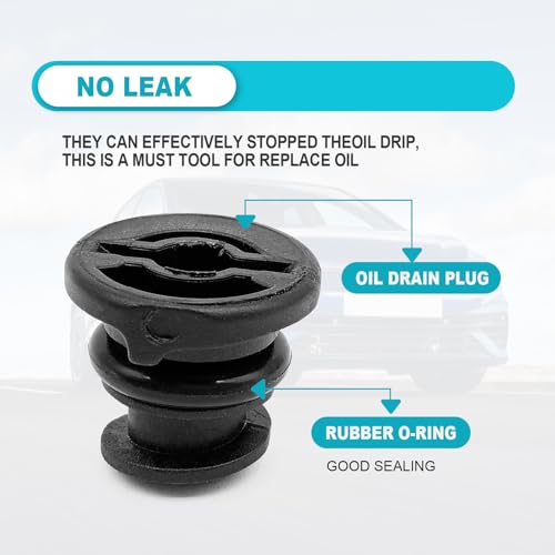 6 pack Oil Drain Plug And 1 pack oil drain removal tool compatible with Volkswagen 1.8L 2.0L Petrol replacement for Audi Golf Passat, OEM# 06L103801