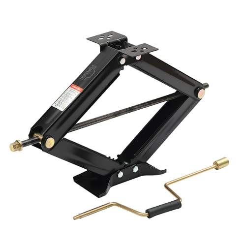 RV Scissor Jack Stabilizer 7500lbs Heavy Duty 24" RV Trailer Stabilizer Leveling Scissor Jack for RV Camper with Crank Handle (New 24’‘ 1pc) - size: New 24’‘ 1pc