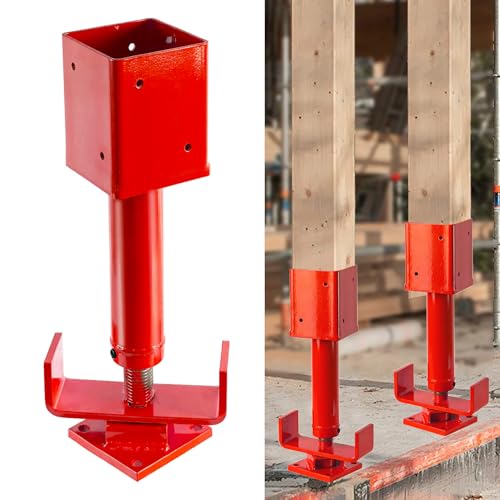 4" x 4" Adjustable Screw Jack Post, 15.5"-21.75" Height Range Shore House Jacks, Basement Floor Jacks for Leveling & Lifting, Structural Support, Joist Stabilization, 32,000 lb Max Load Capacity, 1PC - color: Red, size: 15.5-21.75" (1 Pack)