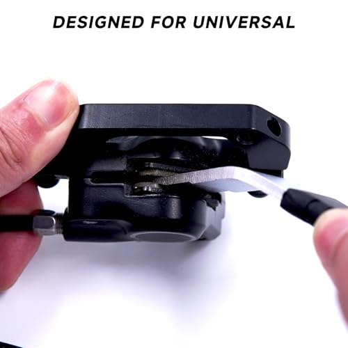 Extended Hydraulic Piston Press for Bicycle Disc Brakes – Caliper Pad Spreader Tool Improved Design with Longer Handle & Extended Tip for Safe Brake Maintenance – Durable Dual-Density Grip