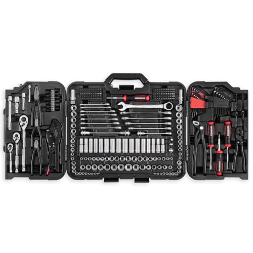 STARWORK TRUE MECHANIC 312-Piece Mechanics Tool Set and Socket Set, Professional, SAE/Metric, Mirror-Finish Sockets & Ratchet Wrenches - size: 312 Mirror