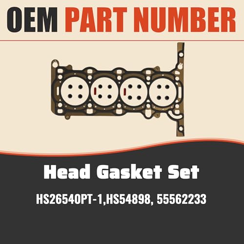 1.4L Engine Head Gasket Set Timing Chain Kit Fit For Chevy Buick L4 2011-16 | Engine Main & Rod Bearing Piston & Rings Fit For Chevy Cruze Sonic Trax Cruze Limited Encore HS26540PT-1 94311S 55577096 - size: timing chain kit head gasket set piston bearing