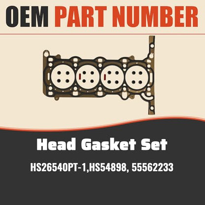 1.4L Engine Head Gasket Set Timing Chain Kit Fit For Chevy Buick L4 2011-16 | Engine Main & Rod Bearing Piston & Rings Fit For Chevy Cruze Sonic Trax Cruze Limited Encore HS26540PT-1 94311S 55577096 - size: timing chain kit head gasket set piston bearing