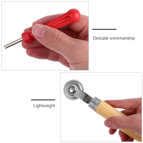 2 Pcs Tire Patch Rollers Wooden Handle for Auto Repair, Single Head Design for Even Pressure Application and Smooth Rolling, Tire Repair Patch Tool for Car Maintenance