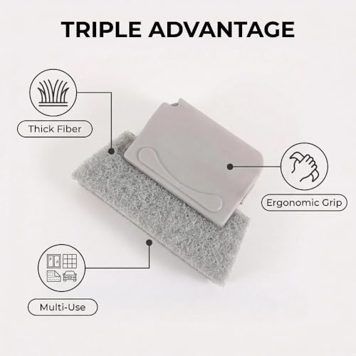 3 PCS Car Interior Cleaning Kit, Magic Window Track Cleaner Brush, Handheld Auto Detailing Tool Set for Gaps, Vents & Blinds